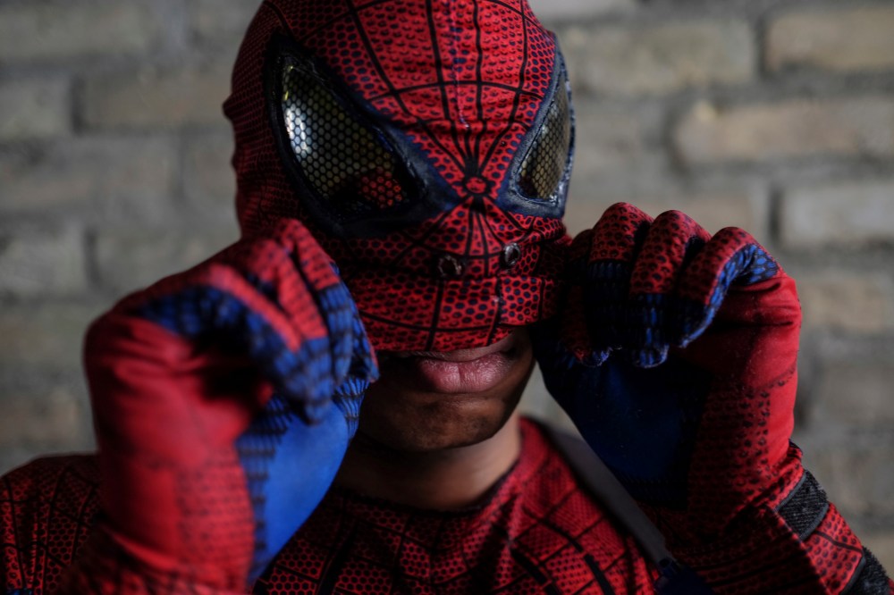 MIKE DEAL / WINNIPEG FREE PRESS
Gregory Marrast has been dressing up as Spiderman, Iron Man, Optimus Prime and Elmo for four years - for parties, summer festivals, the Ex, you name it.