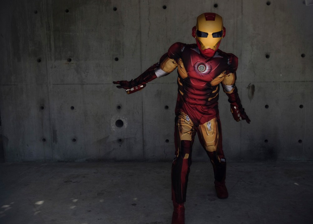MIKE DEAL / WINNIPEG FREE PRESS
Gregory Marrast has been dressing up as Spiderman, Iron Man, Optimus Prime and Elmo for four years - for parties, summer festivals, the Ex, you name it.