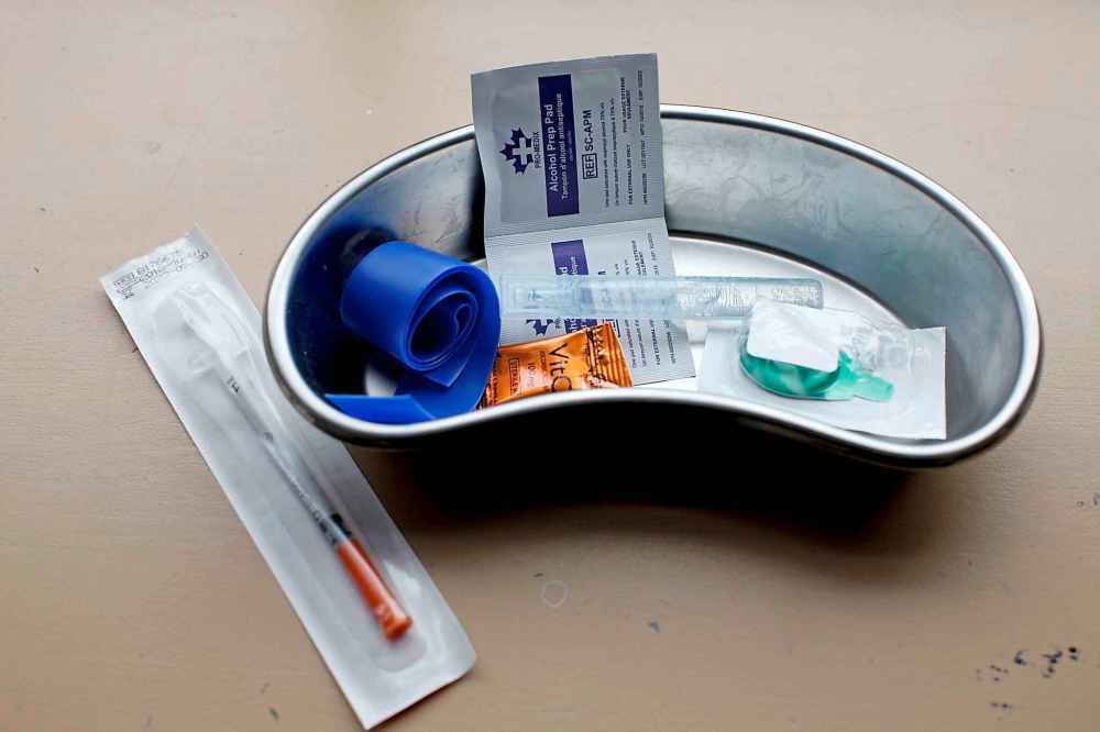 THE CANADIAN PRESS/Chad Hipolito
An injection kit for clients at a safe injection site in Victoria, B.C.