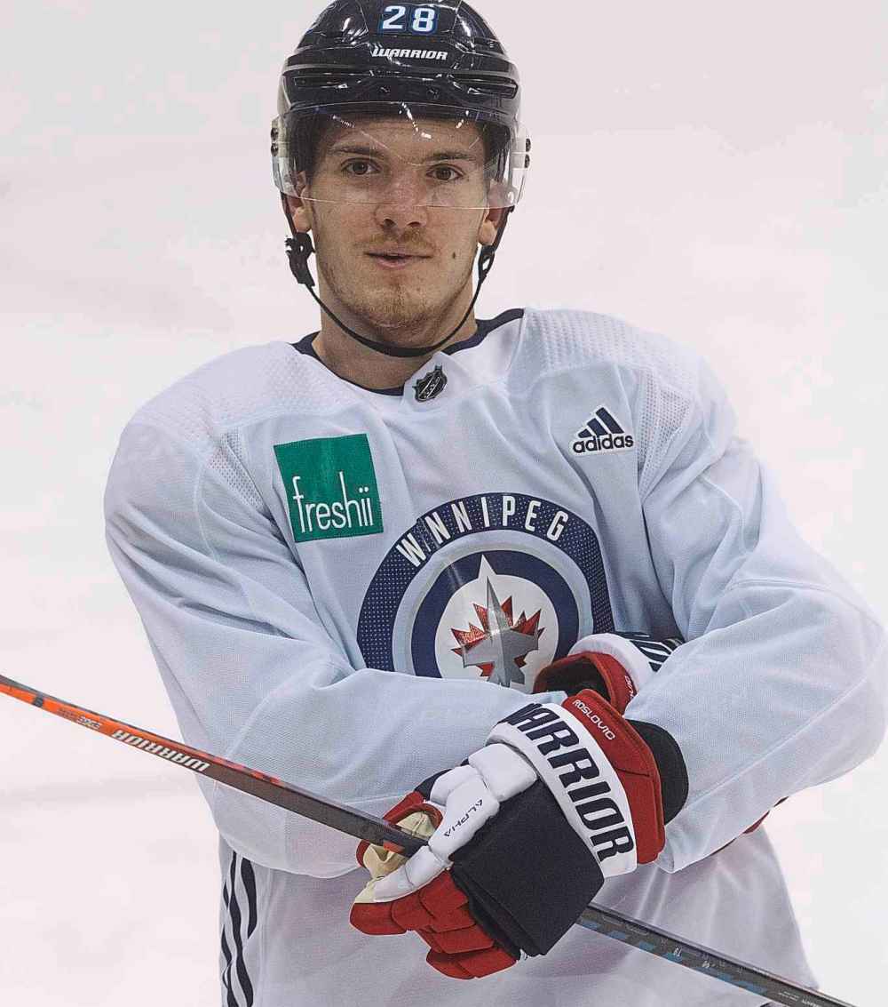 MIKE DEAL / WINNIPEG FREE PRESS
Winnipeg Jets' Jack Roslovic. Would he like more playing time?