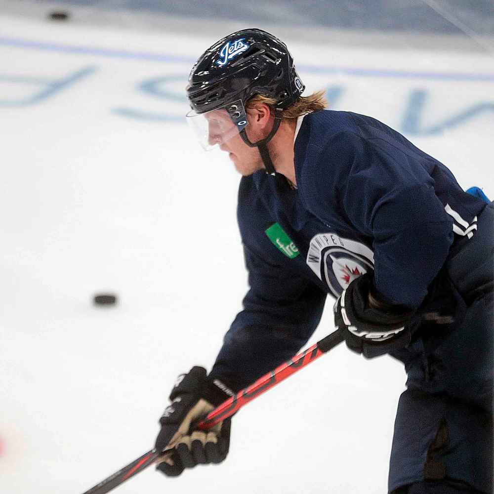PHIL HOSSACK / WINNIPEG FREE PRESS
Laine at Bell MTS Place Monday: “I know that I will be good for the next two years. I’m going to score a lot of goals, that’s for sure.