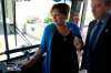 ZACHARY PRONG / WINNIPEG FREE PRESS files
Coun. Janice Lukes, demonstrating the new electronic fare system with Transit director Dave Wardrop in June, says it&rsquo;s ‘unbelievable&rsquo; that a mechanic makes almost as much as Wardrop.