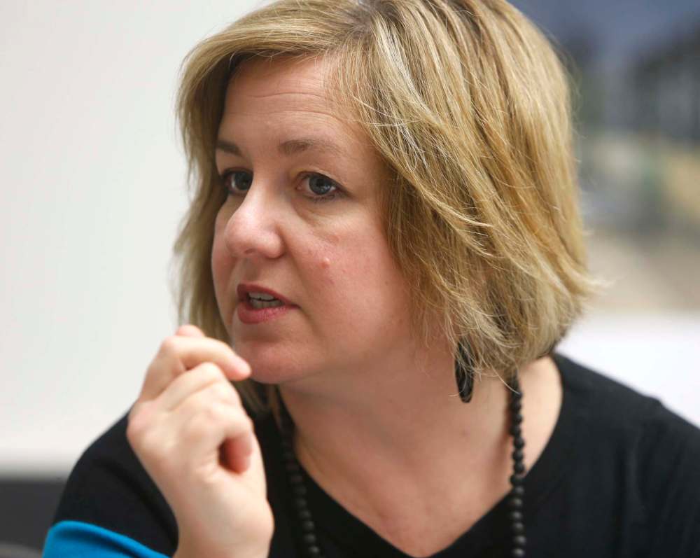 Wayne Glowacki / Winnipeg Free Press
CentreVenture CEO Angela Mathieson says new growth fees would hurt downtown.