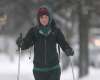 JOE BRYKSA / WINNIPEG FREE PRESS Brigette Depape skis to work on Granite Way near the Manitoba Legislature Wednesay - Dec 07, 2016 -( standup Photo)