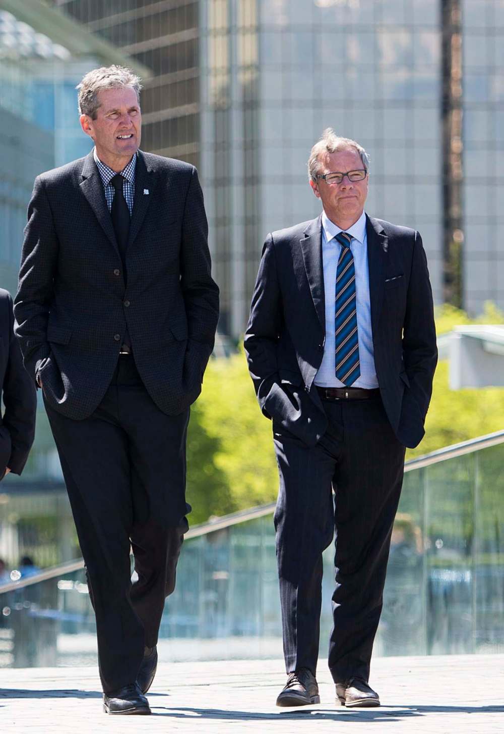 Jimmy Jeong / The Canadian Press files
NDP justice critic Andrew Swan says Premier Brian Pallister (left) should follow Saskatchewan Premier Brad Wall's (right) example and stop using private emails for government-related business.