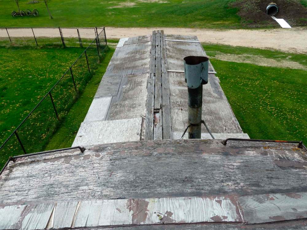 The roof of my old caboose needs a lot of work if it's to survive another winter.