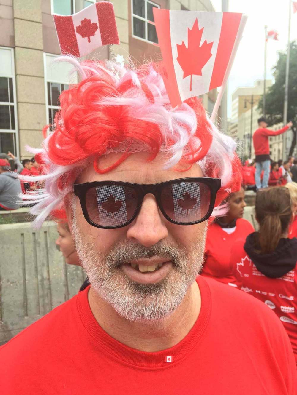 BORIS MINKEVICH / WINNIPEG FREE PRESS
Gil Tetreault was one of the participants at Portage & Main Saturday morning.