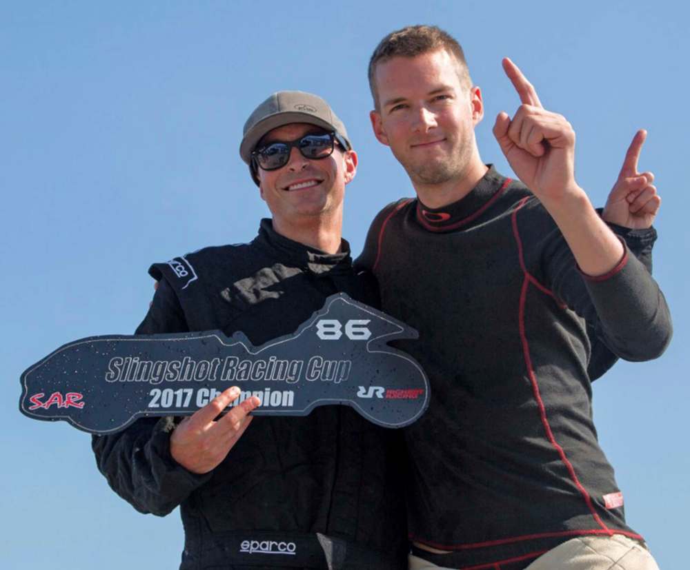Supplied
Myles Kraut (left) was the top racer in the participant class, while professional driver David Richert was crowned the overall champion of the Slingshot Racing Cup.