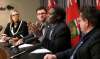 From right: Don Labossiere, director of environmental compliance and enforcement for Manitoba Sustainable Development, Francis Zvomuya, department of soil sciences at the University of Manitoba, Matt Allard, city councillor St. Boniface, and Rochelle Squires, Sustainable Development Minister at the news conference Monday regarding the St. Boniface soil testing results. (Wayne Glowacki / Winnipeg Free Press)