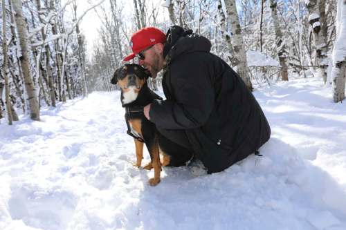 RUTH BONNEVILLE / WINNIPEG FREE PRESS
Six years ago, Burpee was asked by the Winnipeg Humane Society if he wanted to foster a Rottweiler-mix that had ripped its own foot out of a trap. He adopted Bally on the spot: ‘She&rsquo;s the best.&rsquo;