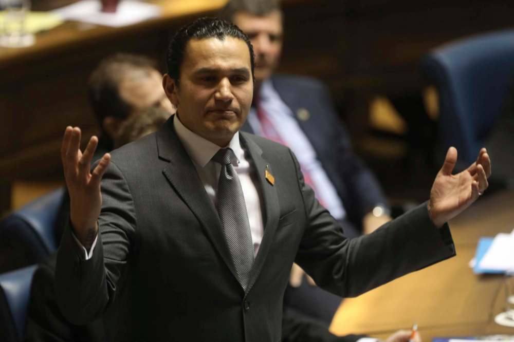 RUTH BONNEVILLE / WINNIPEG FREE PRESS
NDP leader Wab Kinew during question period in the Legislature.