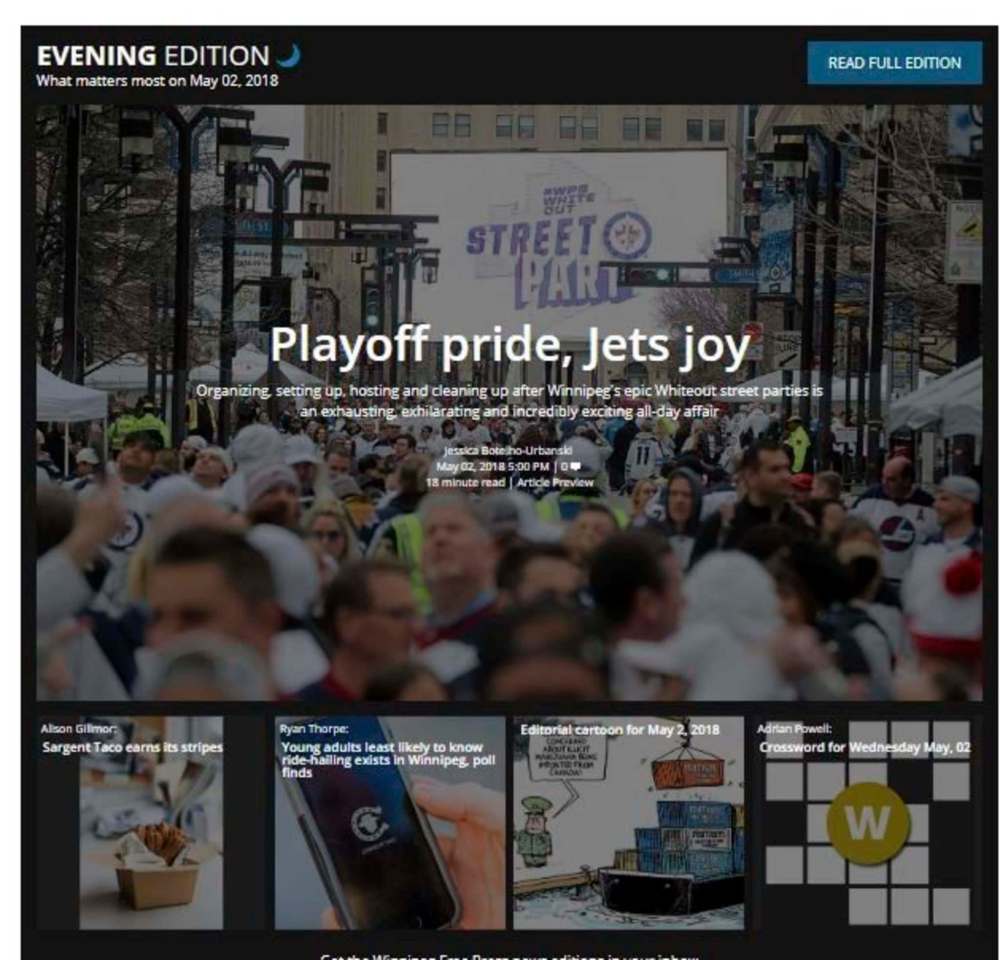 The online evening edition of the Free Press will debut Wednesday.