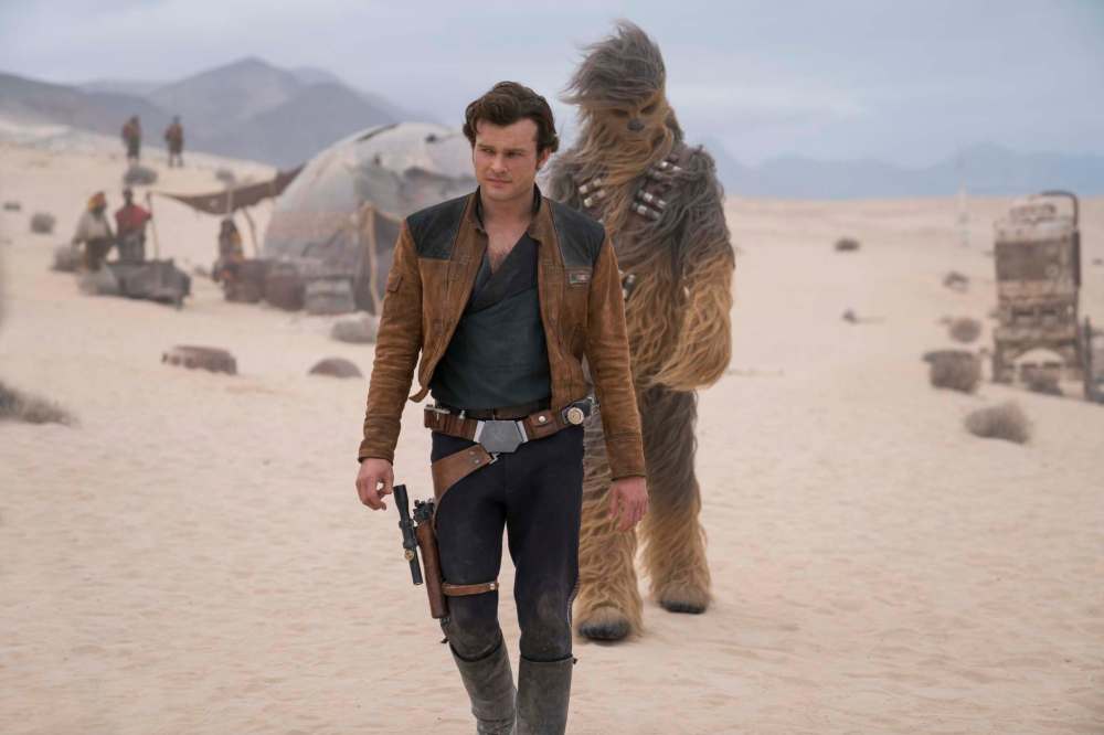 Alden Ehrenreich is Han Solo and Joonas Suotamo is Chewbacca in SOLO: A STAR WARS STORY.