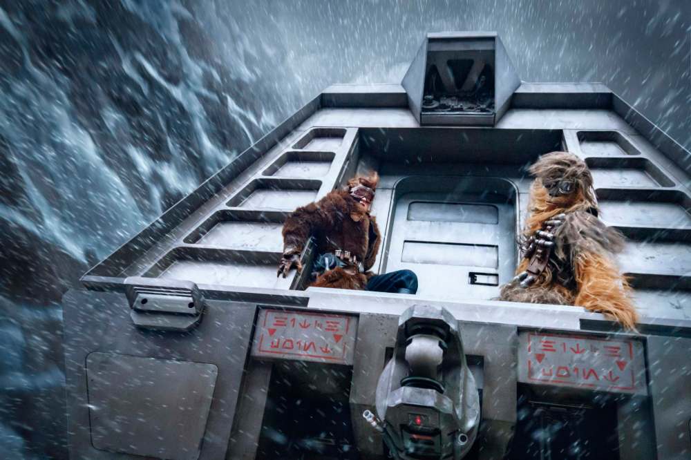 Alden Ehrenreich is Han Solo and Joonas Suotamo is Chewbacca in SOLO: A STAR WARS STORY.