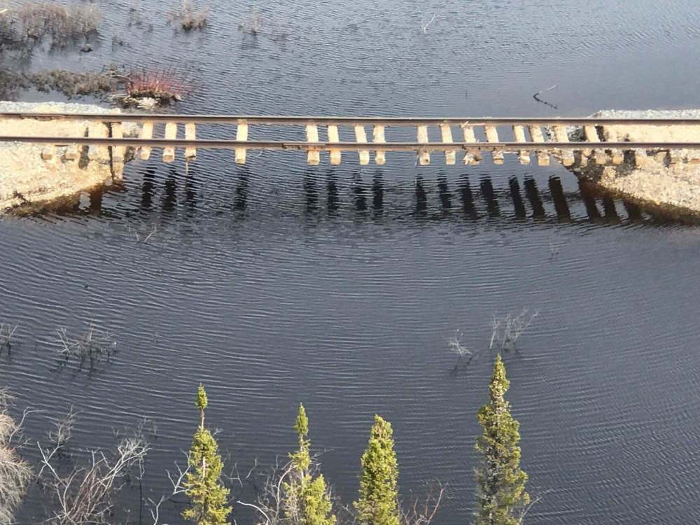 THE CANADIAN PRESS / OmniTrax
A portion of the Hudson Bay Railway to Churchill in 2017.