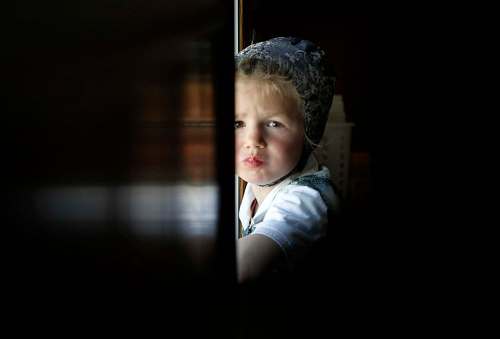 PHIL HOSSACK/Winnipeg Free Press
A young community member peers back at the camera at James Valley Hutterite Colony.