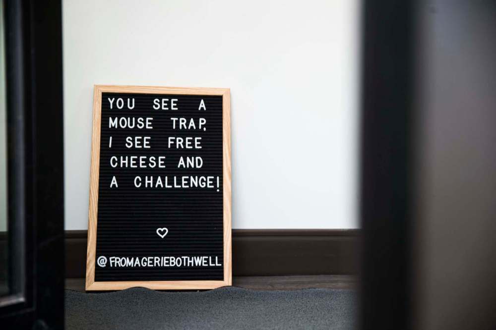 Quick quips on letter boards is just a sample of the store's friendly atmosphere.
