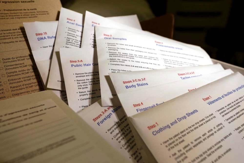 Forensic Collection kits provided by the RCMP include step-by-step instructions to gather evidence. (Ruth Bonneville / Winnipeg Free Press)