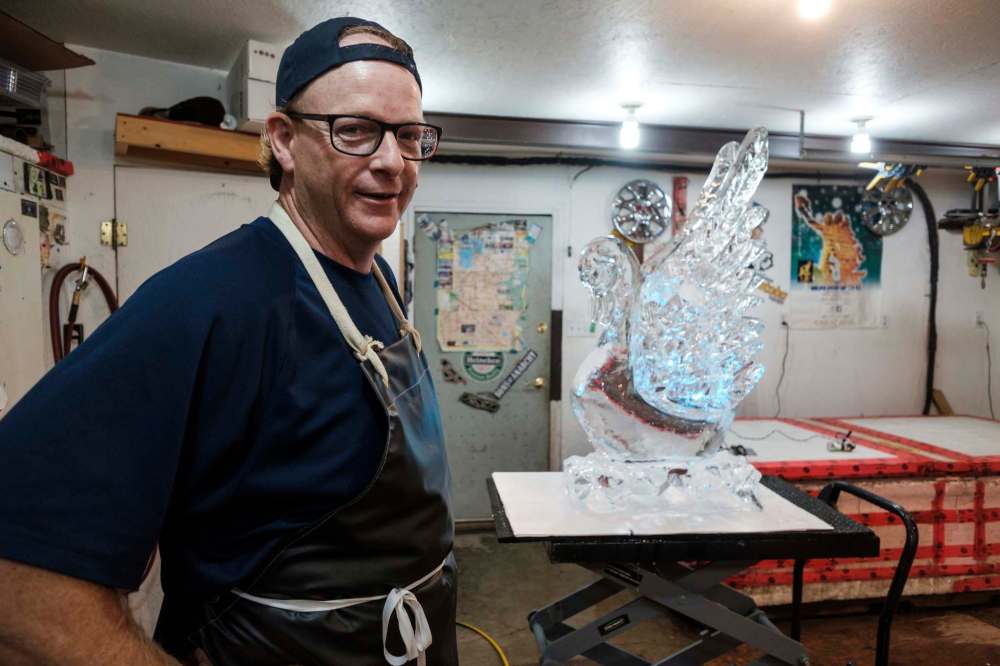 Wade says party goers will stand around an ice carving the way they would an open fire.