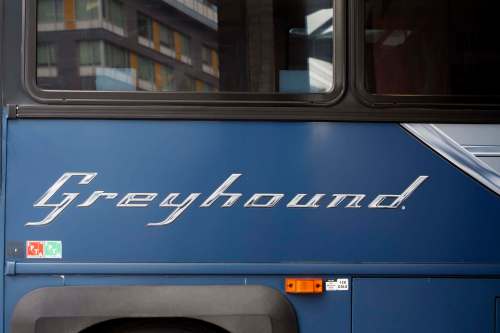 COLE BURSTON / WINNIPEG FREE PRESS
Greyhound Bus in Toronto, Ontario, Friday.