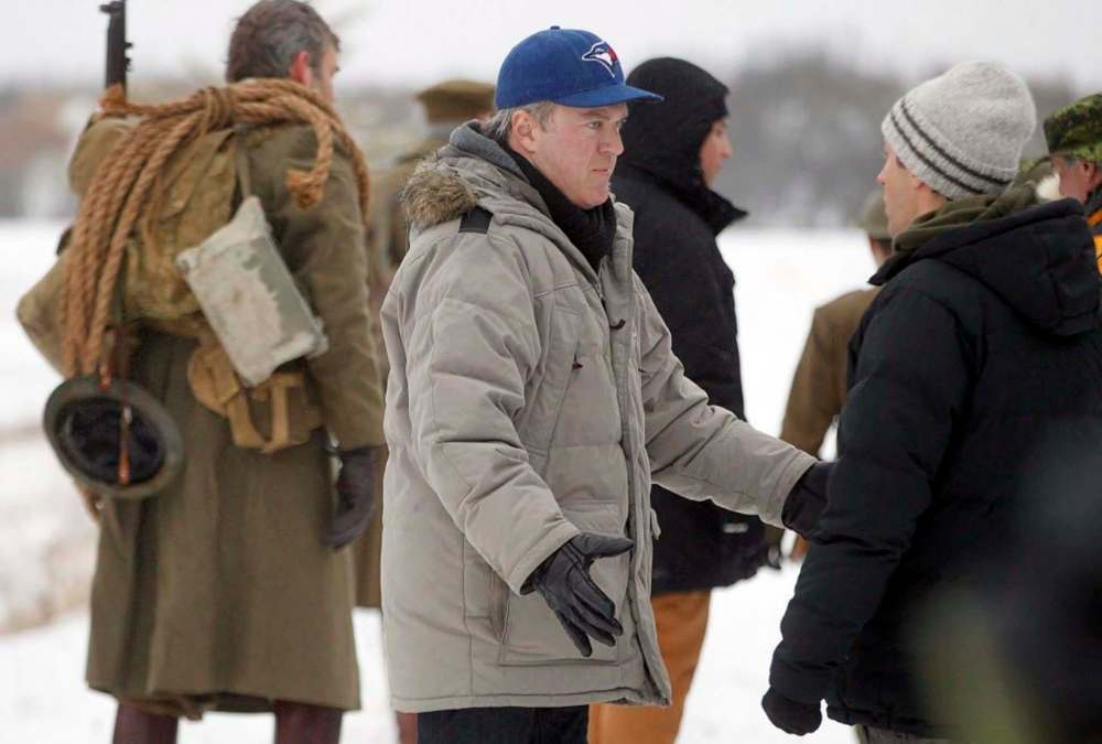 Phil Hossack / Winnipeg Free Press
Trench 11 producer Tyler Levine (centre) on set with director Leo Scherman (right).