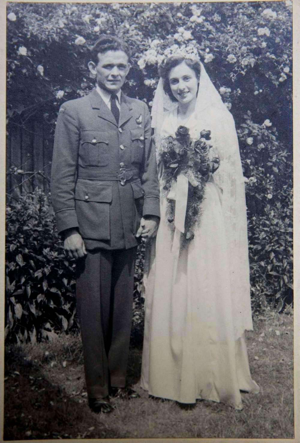 Wedding photo for Elizabeth ‘Betty’ Teillet in 1944 to Ted Teillet.