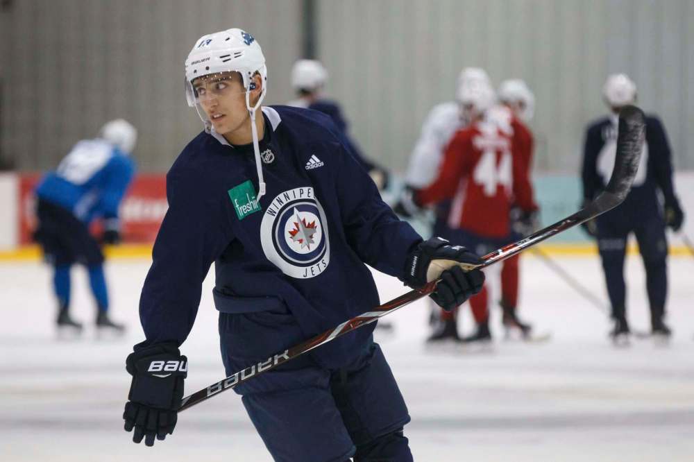 MIKE DEAL / WINNIPEG FREE PRESS
Winnipeg Jets' Brandon Tanev (13) practises during training camp Wednesday morning.