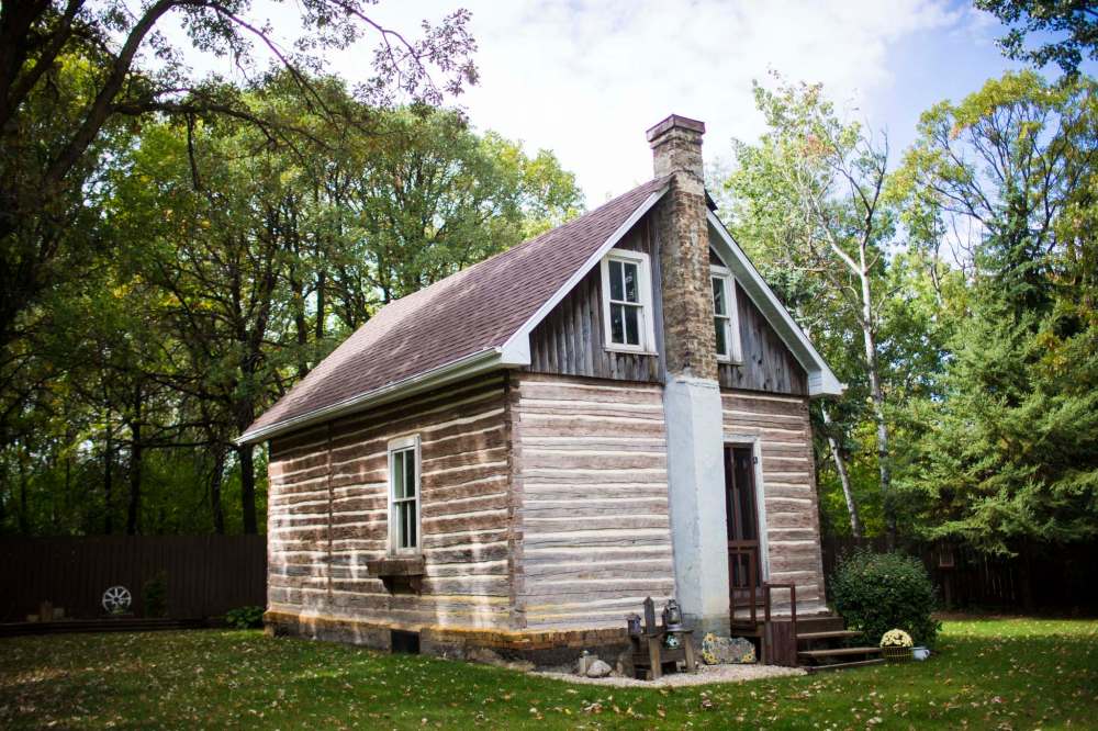 The well-kept cabin was built many years ago.