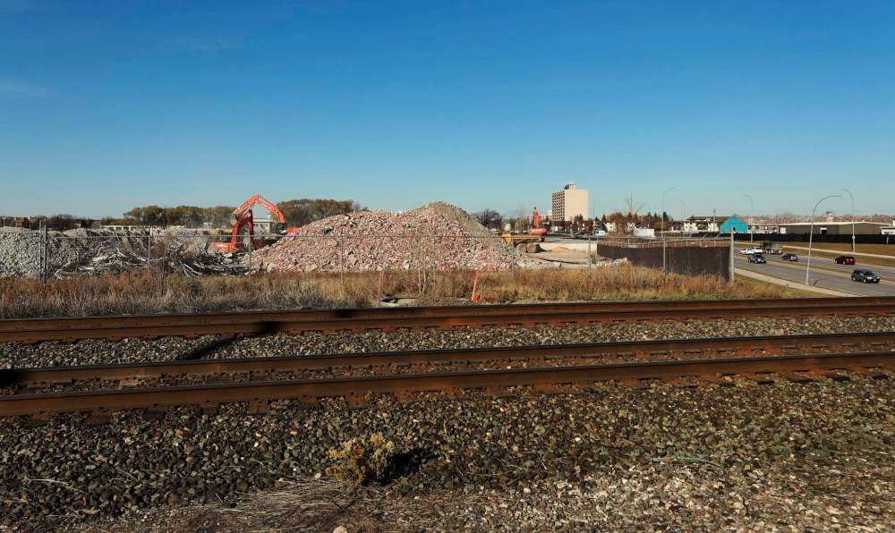 The demolition of Kapyong Barracks has been underway since Ottawa signed an agreement in principle with seven Treaty 1 First Nations. (Ruth Bonneville / Winnipeg Free Press)