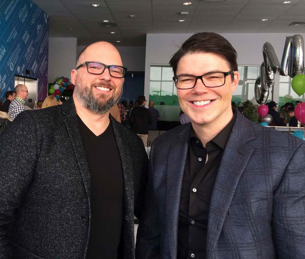 Greg Fettes (left) with his brother Jeff Fettes are the founders of 24-7 Intouch. Greg is part of an ownership group bringing the Kootenay Ice to Winnipeg. (Martin Cash / Winnipeg Free Press files)