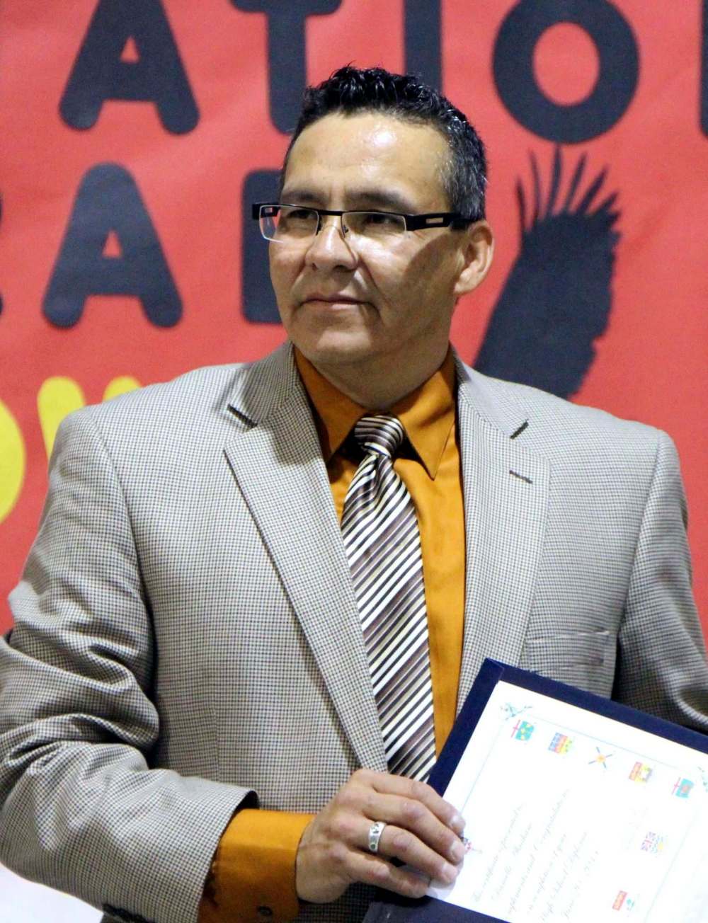 Claude Guimond, principal of Sagkeeng Anicinabe High School, faces charges in a double homicide in St. Georges.