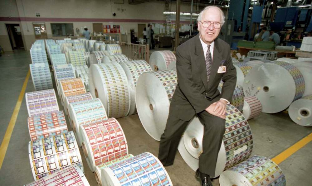 MARC GALLANT / WINNIPEG FREE PRESS FILES
Decades after Lawrie Pollard shifted his focus to printing lottery tickets, Pollard Banknote employs more than 1,100 people.
