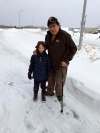 SUPPLIED
Warren Pagee and his son Chais Pagee, 6, pose wearing the same clothes they had on during the frigid bus ride from Grand Rapids to Waboden overnight Friday.