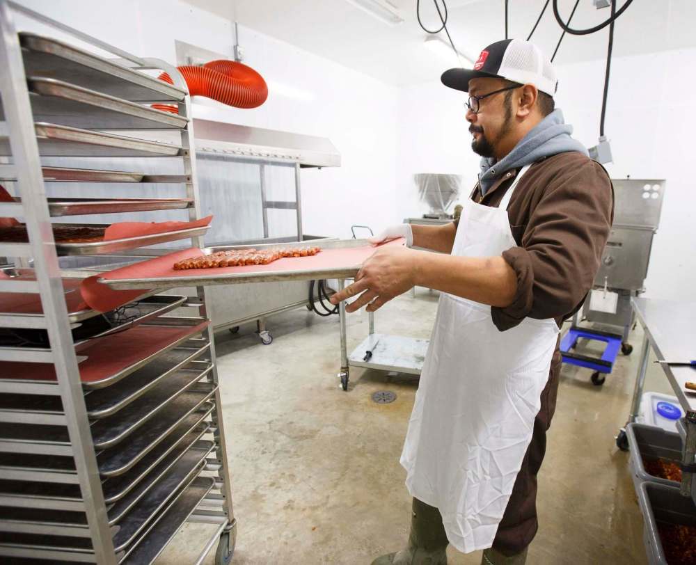 Longganisa sausages are ready for packaging.