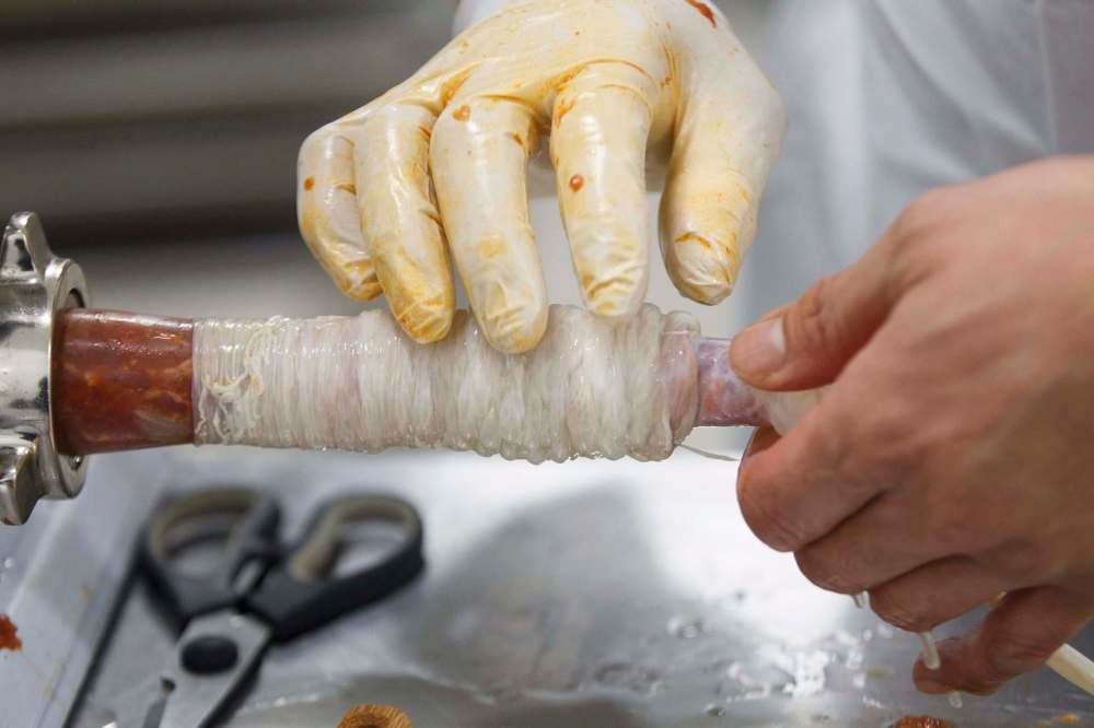Sale prefers to have full control over the food safety of his sausages. 'I prefer to do this than to trust someone else's process.'