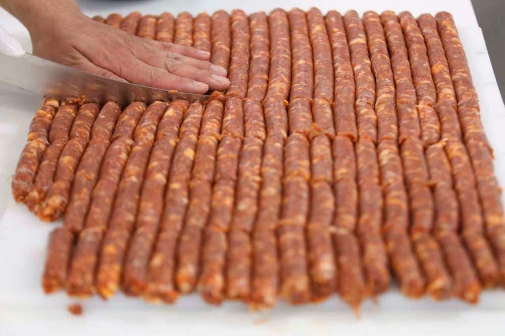 The longganisa sausages aren't smoked, but are packaged for cooking by the customer.