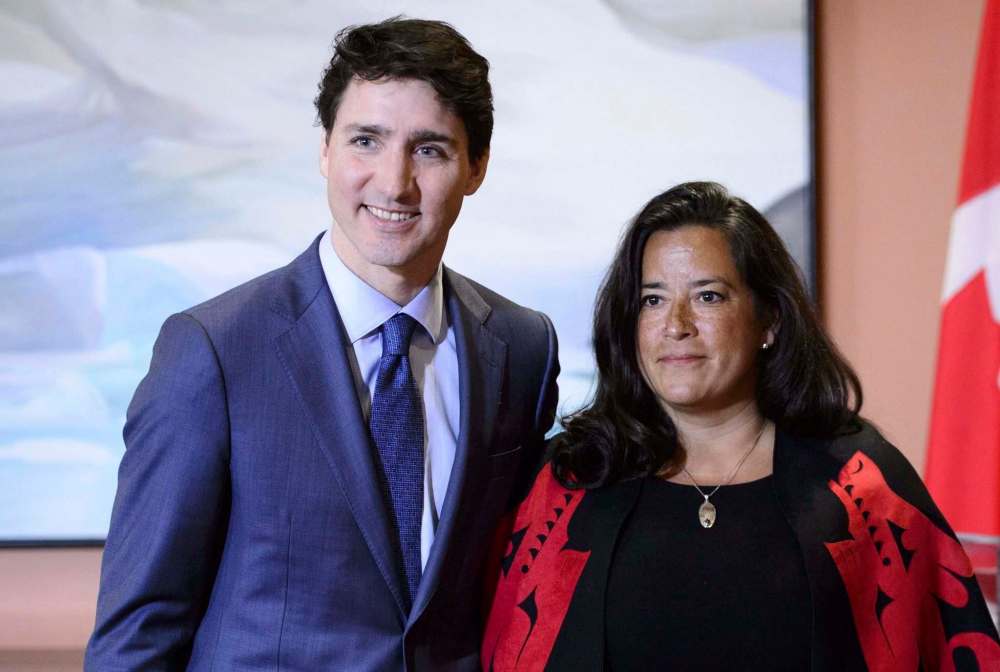 Sean Kilpatrick / The Canadian Press Files
Prime Minister Justin Trudeau and Vancouver-Granville MP Jody Wilson-Raybould in only slightly happier times, after her swearing-in as veterans affairs minister on Jan. 14.