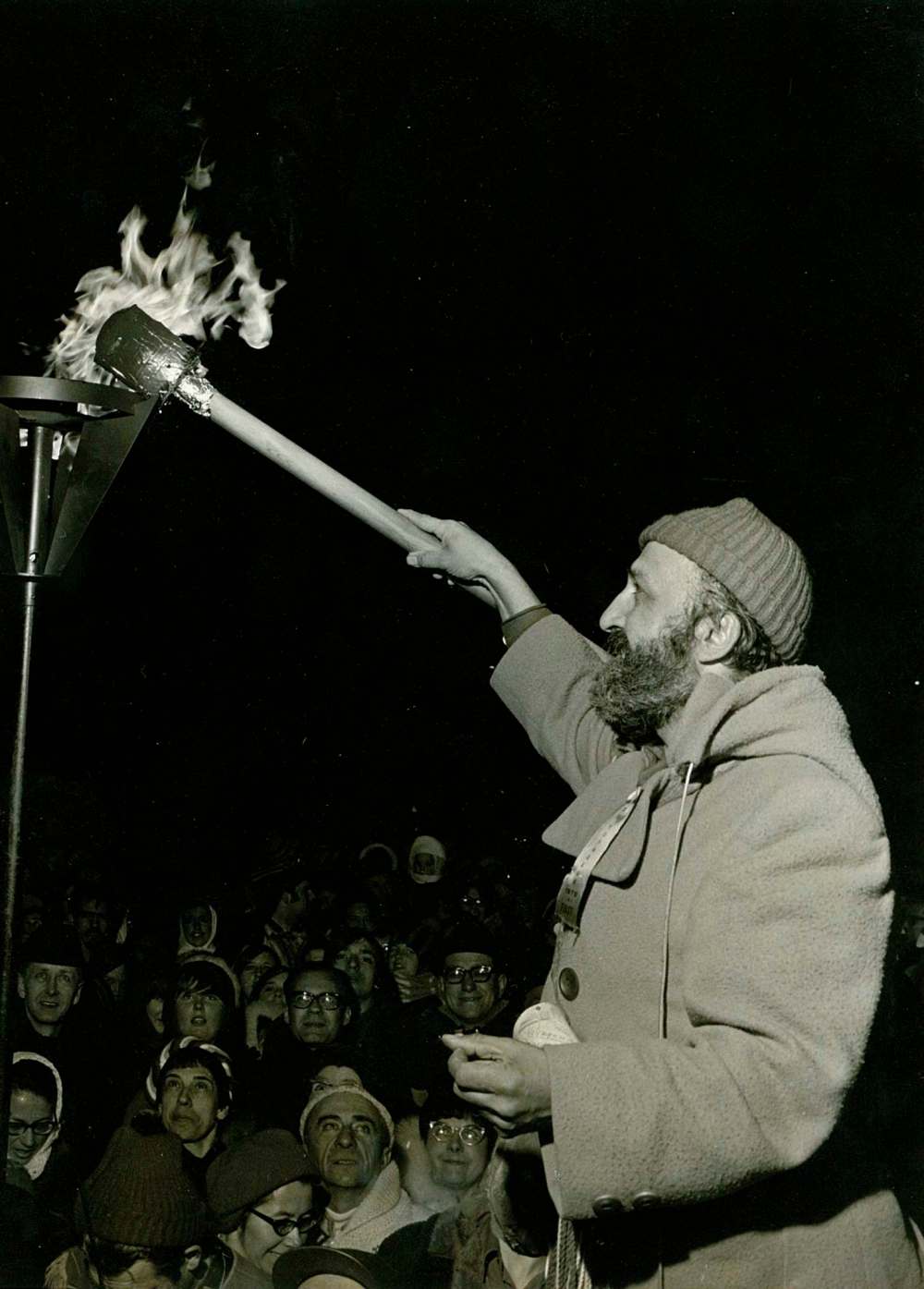 SUPPLIED
Georges Forest, co-founder of Festival du Voyageur, lights the flame at the inaugural festival in 1970.