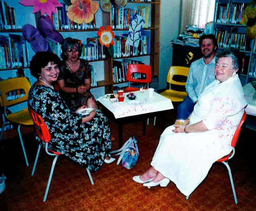 Elaine Paul at a school tea honouring her volunteerism.