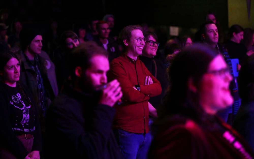 The audience loves the rookie rockers. (Trevor Hagan / Winnipeg Free Press)