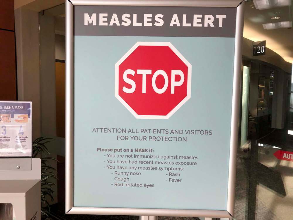 Gillian Flaccus / The Associated Press files
Warning sign outside a clinic in Vancouver, Wash.