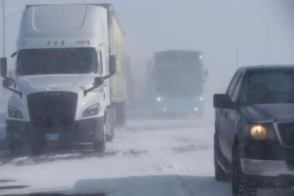 Hamelin and truck drivers wait for 3.5 hours in Headingley for the road to open.