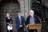 MIKAELA MACKENZIE / WINNIPEG FREE PRESS
Gordon Goldsborough, from the Manitoba Historical Society, speaks to the media after $10 million annual funding for the restoration and preservation of the Manitoba Legislative Building was announced at a press conference in the space above the rotunda in Winnipeg on Friday.