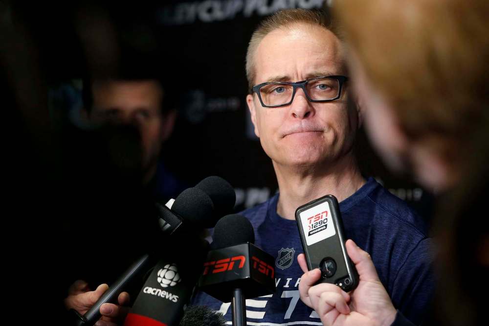 (JOHN WOODS / THE CANADIAN PRESS) Winnipeg Jets head coach Paul Maurice says goaltender Connor Hellebuyck thrives on the pressure of the playoffs. 'He loves this time of year. He’s excited about it and I think he’s a guy that plays at a high emotional level and critiques his game.'