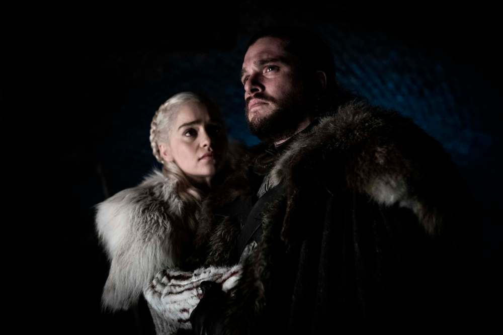 Daenerys (Emilia Clarke) and Jon (Kit Harington) in a scene from last Sunday's episode of Game of Thrones. (HBO)