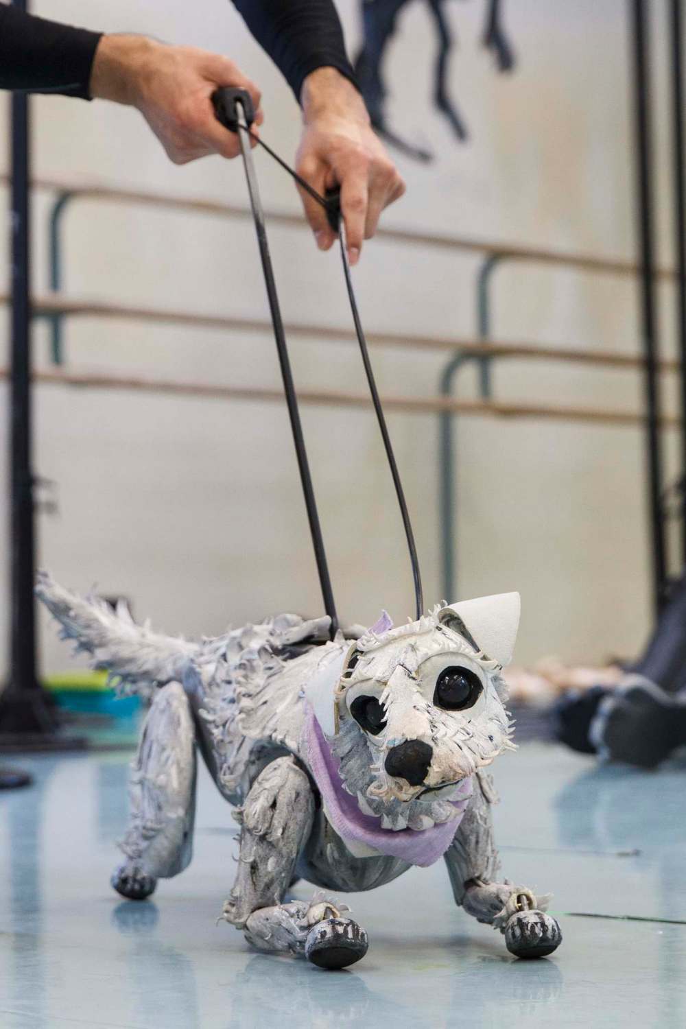 MIKE DEAL / WINNIPEG FREE PRESS
Cameron Fraser-Monroe an RWB Aspirant with Toto just before it is packed up to be transported to the Centennial Concert Hall for the RWB production of The Wizard of Oz.