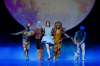 The Tin Man (Yosuke Mino), Scarecrow (Stephan Azulay) , Dorothy (Sophia Lee) and the Lion (Liam Caines) with Toto (puppeteered by Cameron Fraser-Monroe). (Daniel Crump / Royal Winnipeg Ballet)