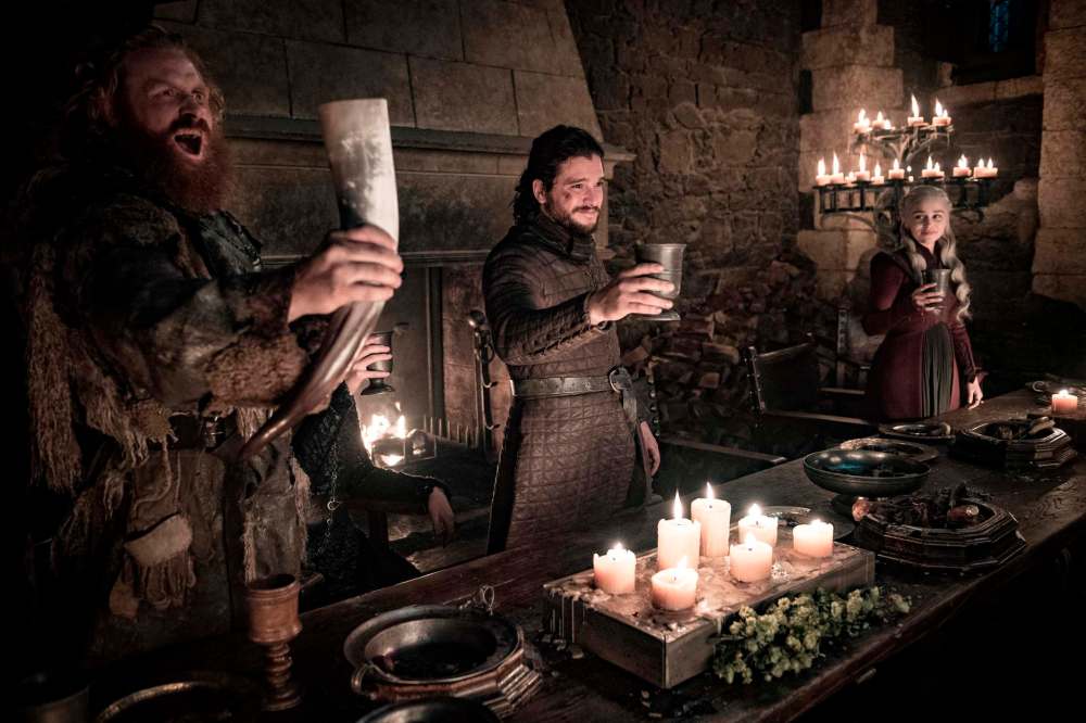 Many viewers complained the show should have caught the takeout coffee cup on the table during a celebration scene. (Helen Sloan / HBO)