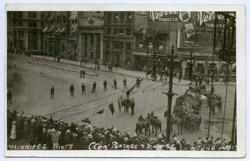 More than 30,000 workers participated in the strike, which had as its epicentre Portage and Main.
