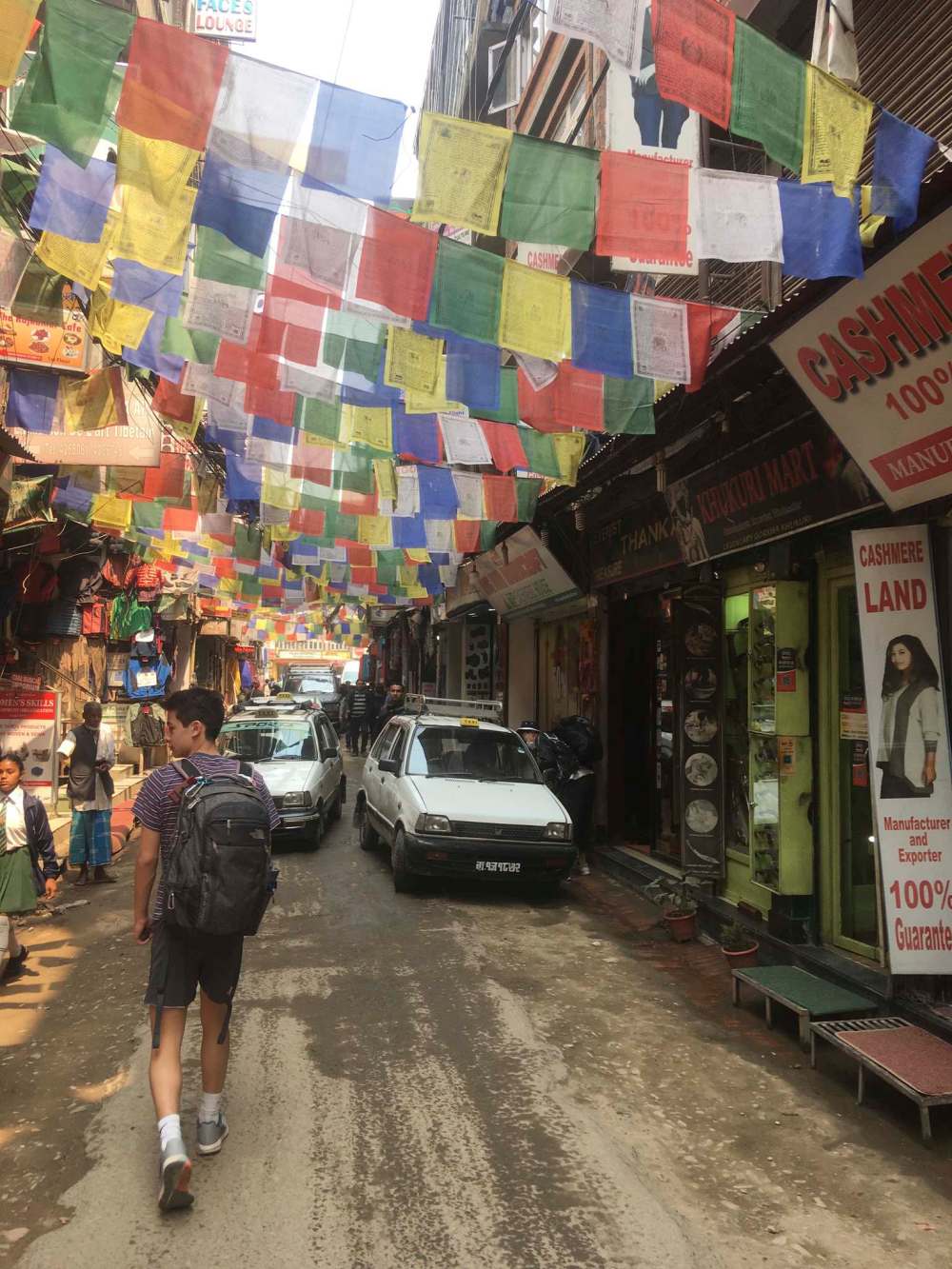 Navigating through the hustlers and markets of Thamel, Kathmandu.
